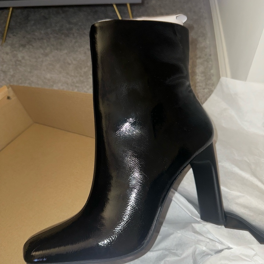 Mix No. 6 Glossy Black Heeled Boots